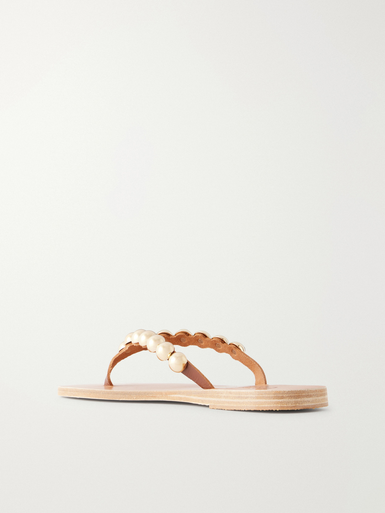 Endoxi Studded Leather Sandals - Tan