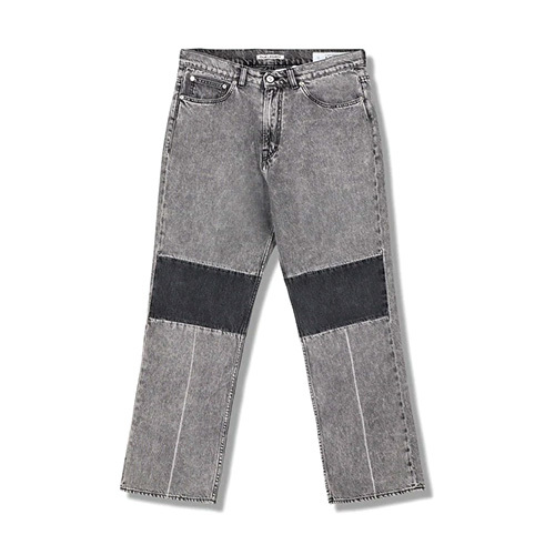 Grey-wash high-waisted jeans