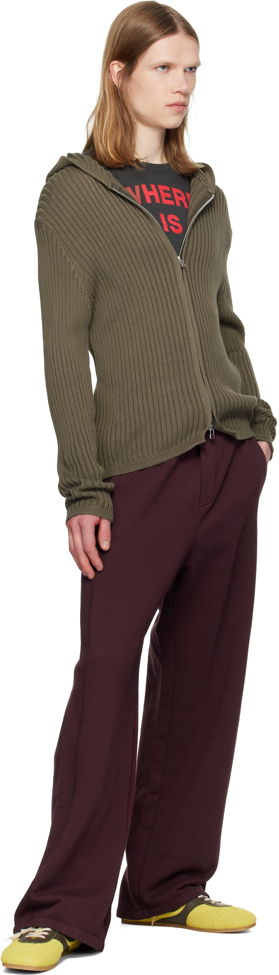 Khaki Knit Hoodie