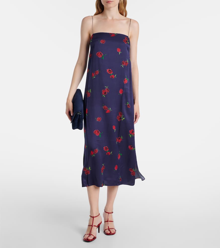 Sicily printed twill slip dress