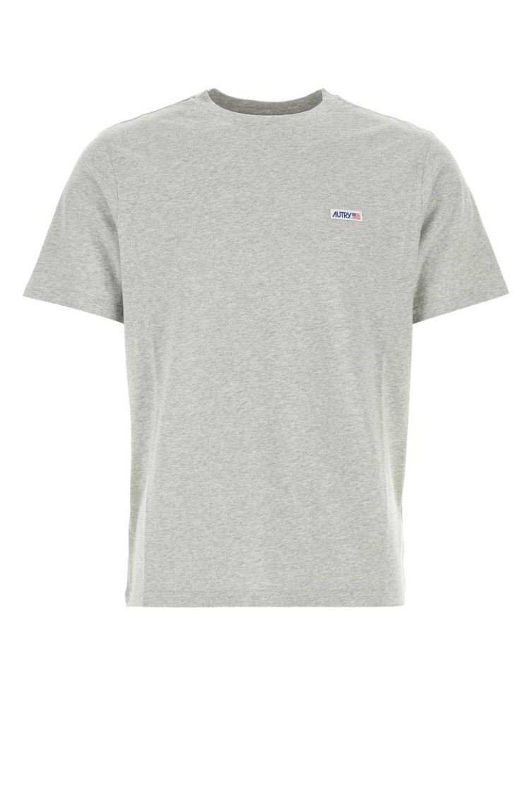 Logo-patch cotton T-shirt - Grey