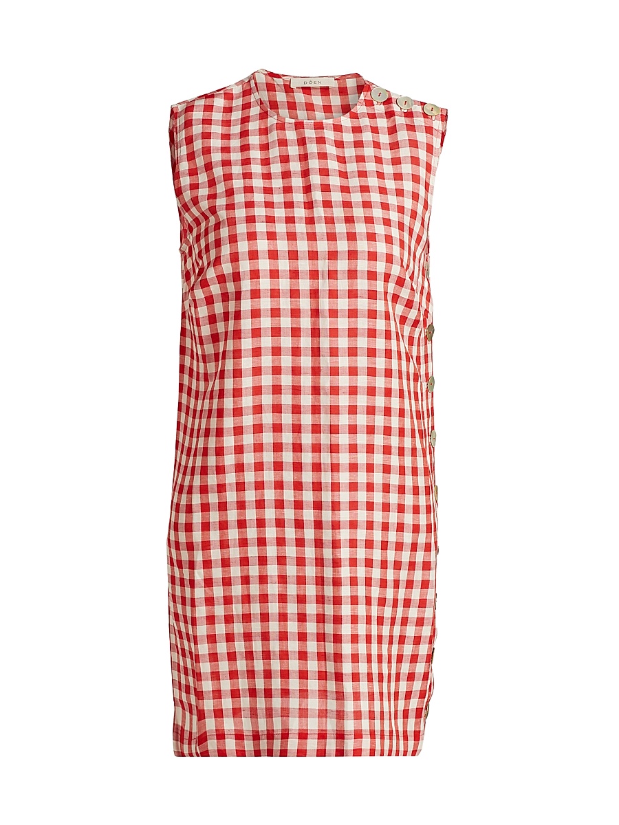 Women's Coralie Gingham Mini Shift Dress - Scarlet Marilyn Gingham