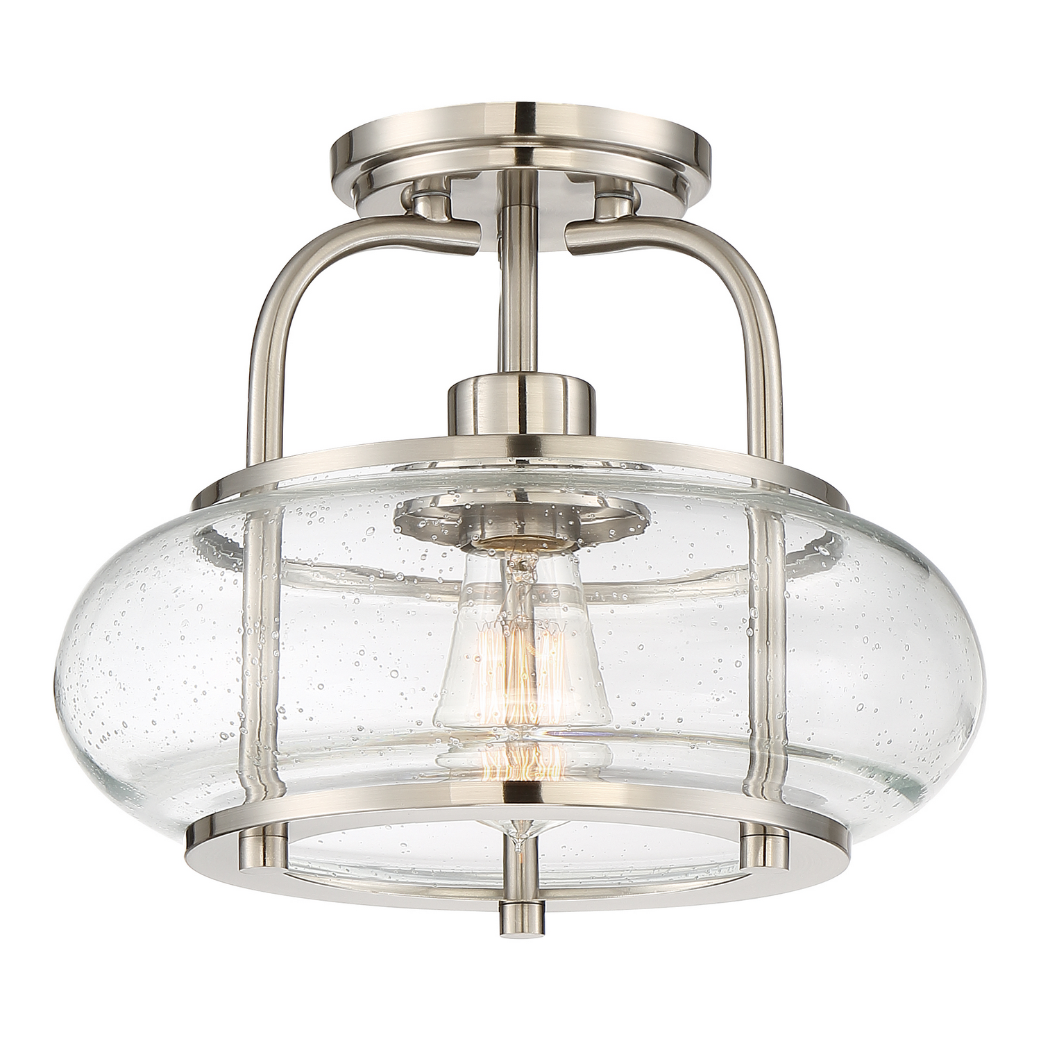 Trilogy 1-Light Semi-Flush Mount in Brushed Nicke