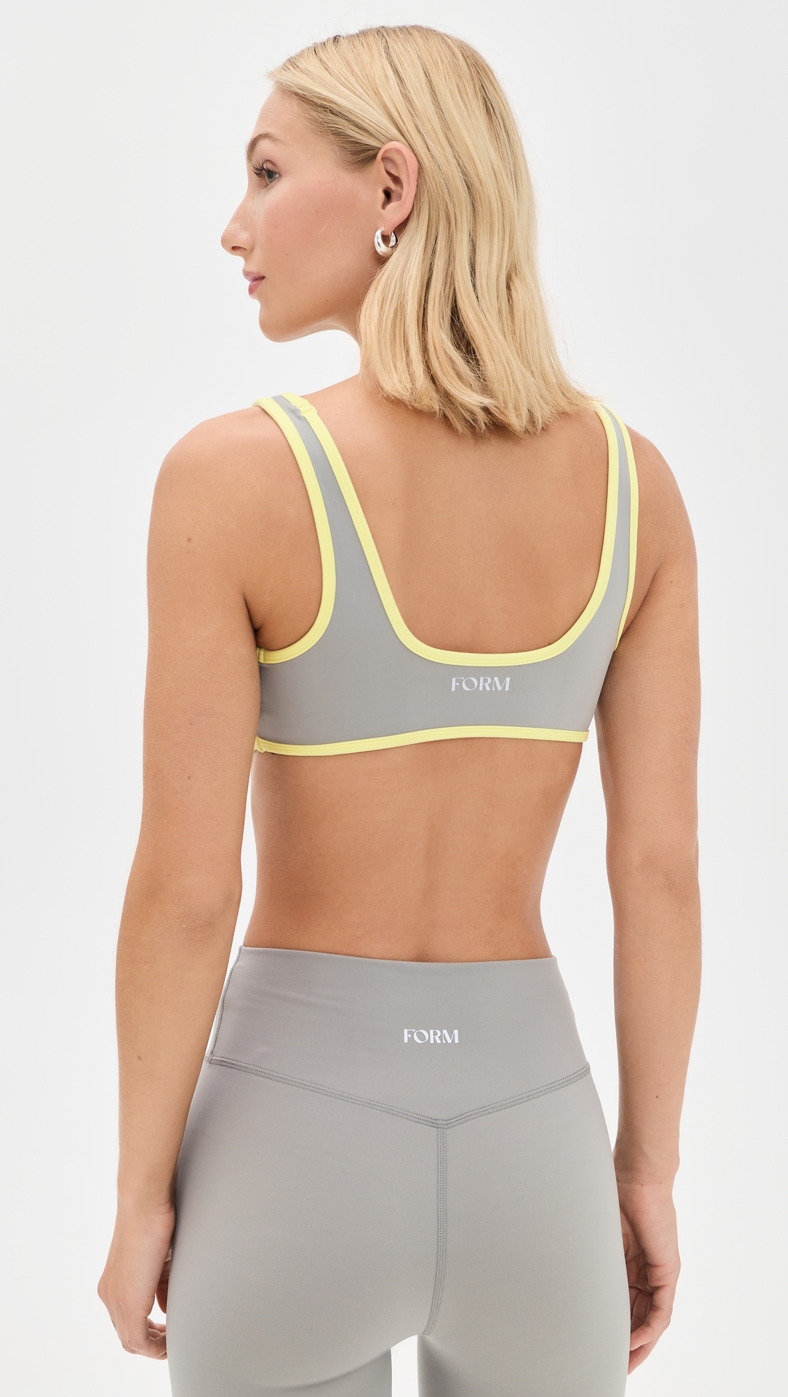 Curved Hem Bra Slate/Lemon