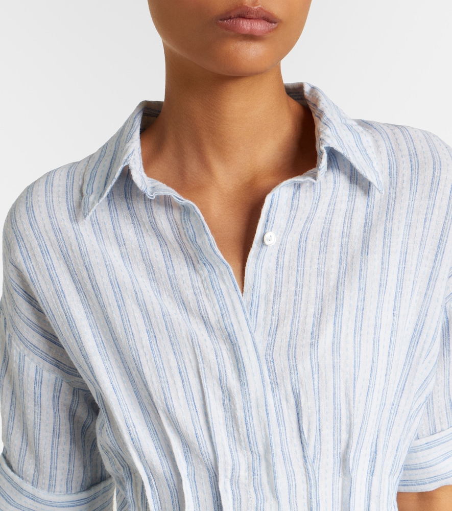 Saron striped cotton and linen shirt dress