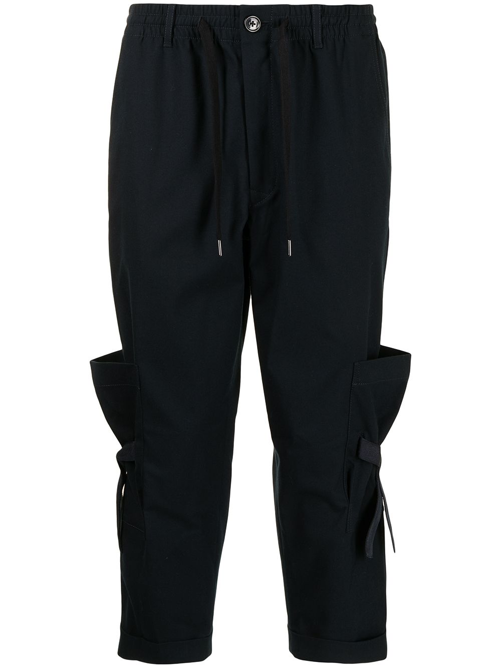 Cropped drawstring trousers - Blue