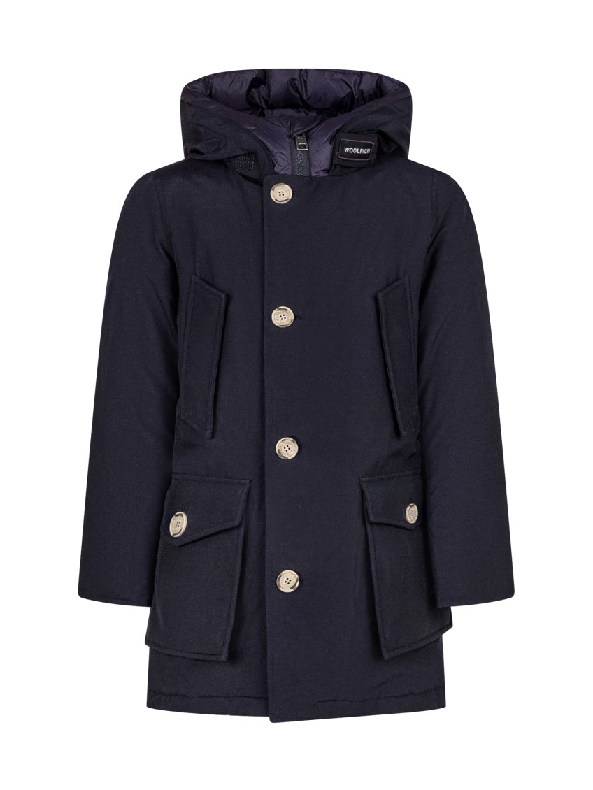 Boys Navy Blue Hooded Trench Coat
