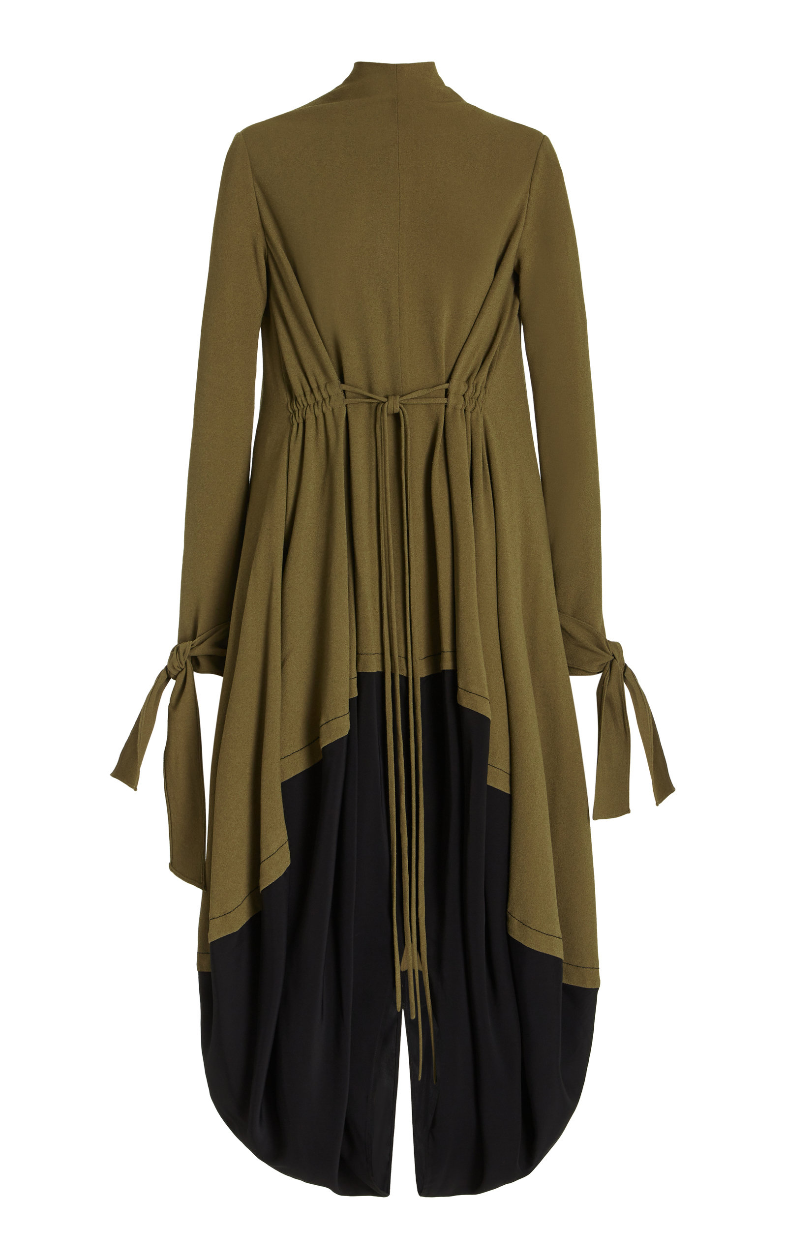 Cinched Waist Crepe Maxi Dress