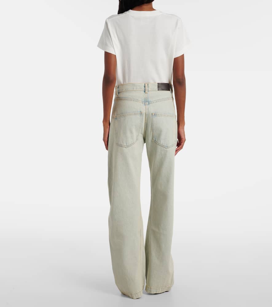 Mid-rise wide-leg jeans