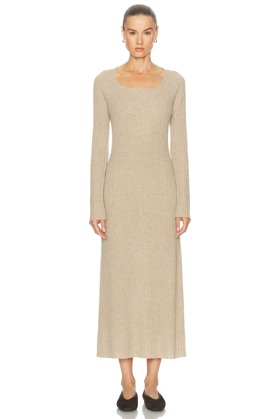Guest In Residence Wide Rib Dress in Taupe. - L also in