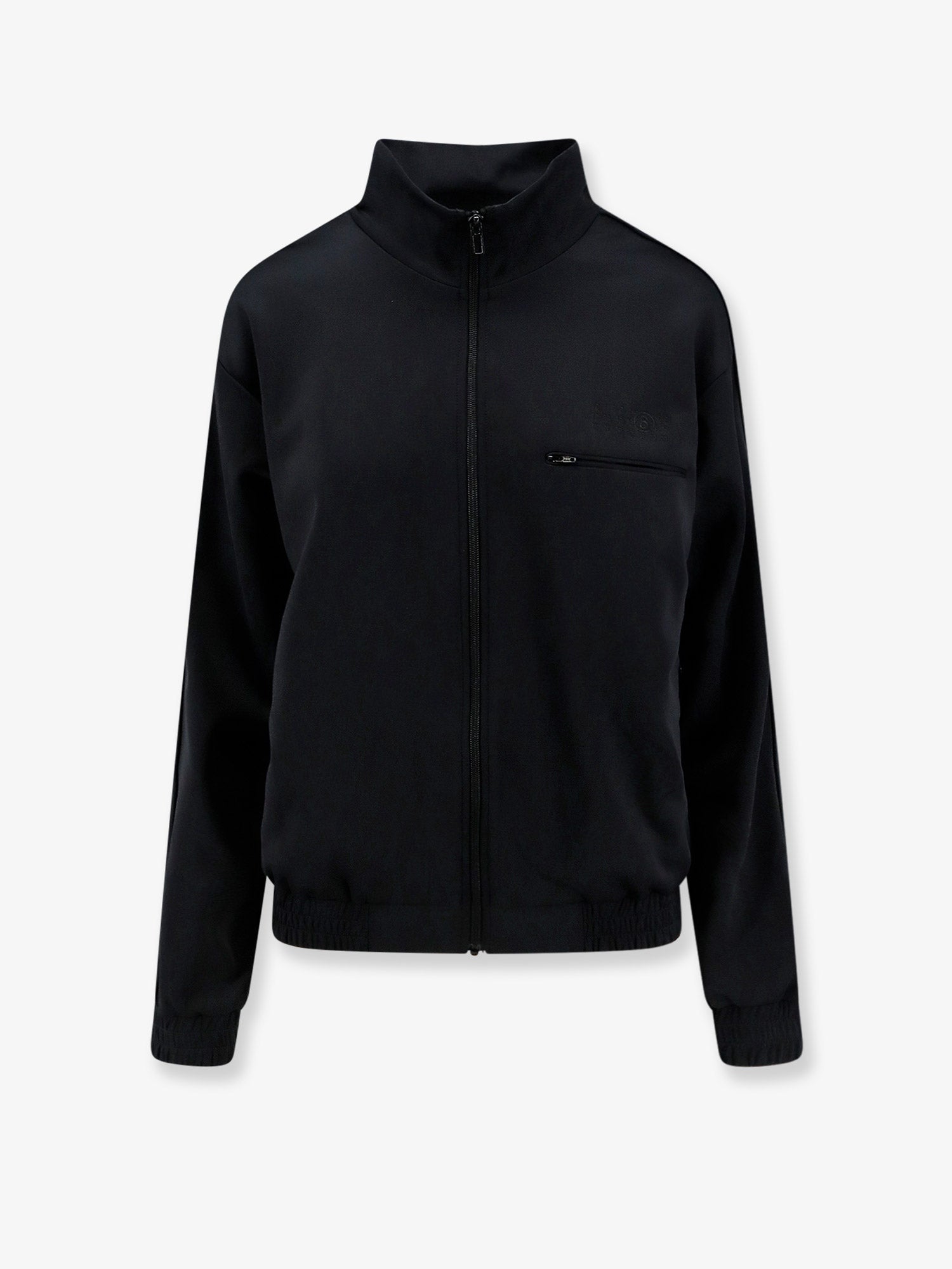 Numeric Signature Embroidered Sweatshirt — Black
