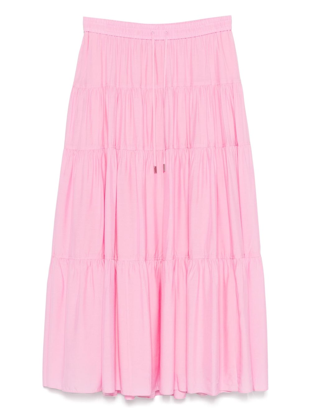 Tiered midi skirt - White