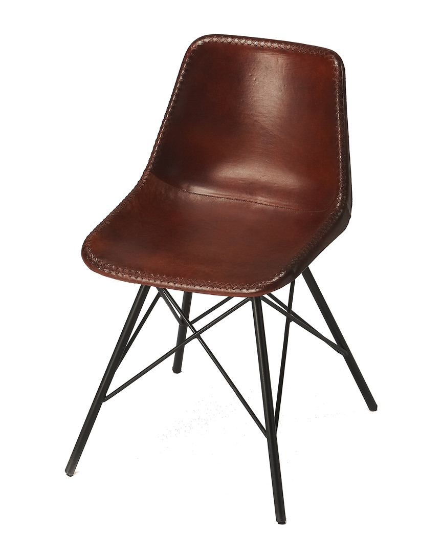Butler Specialty Inland Brown Leather Side Chair