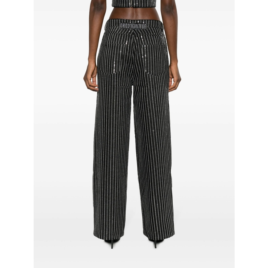 Sequin Twill Wide Leg Pants, Waist Size 25''