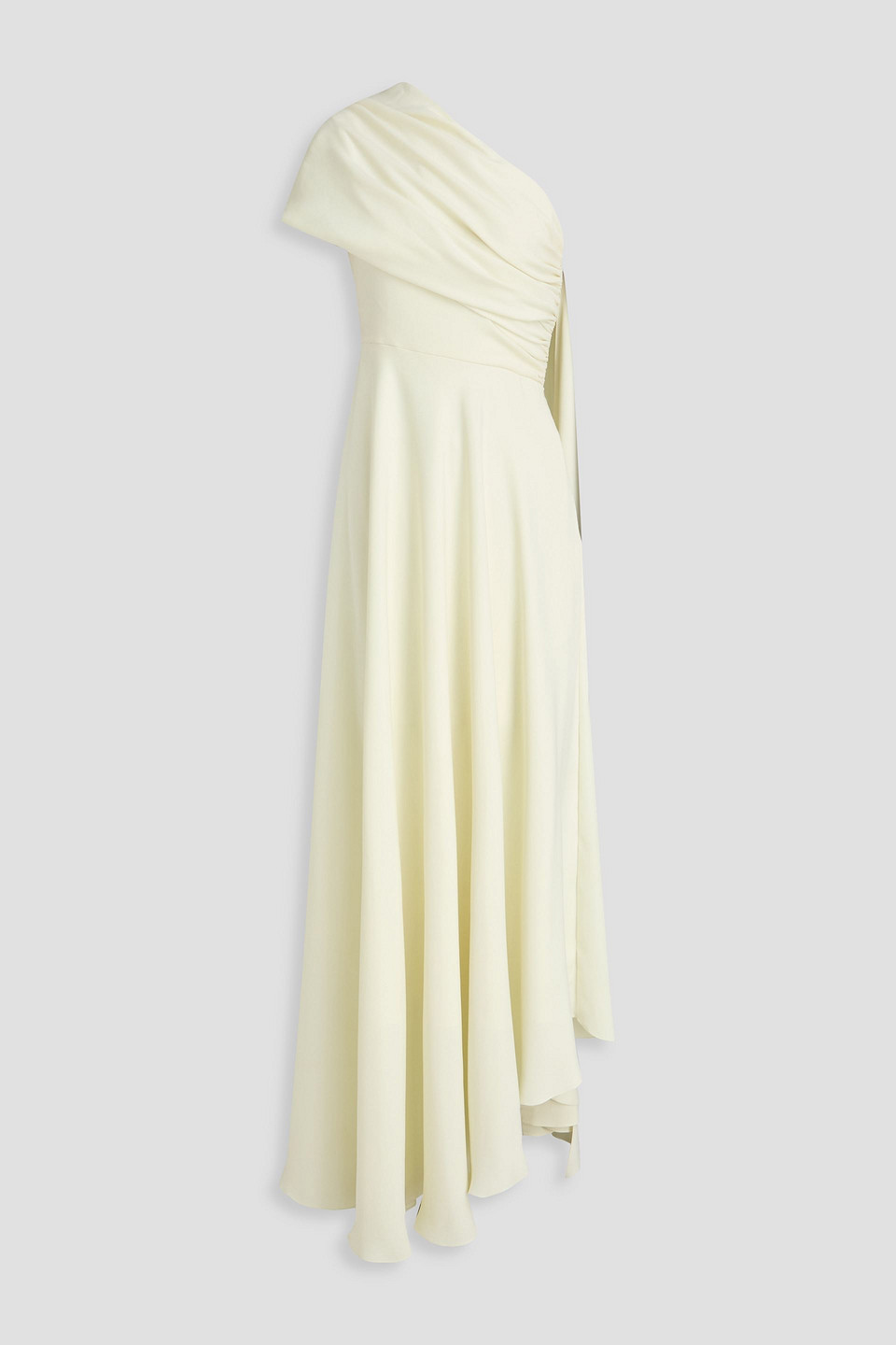 One-shoulder draped crepe maxi dress - White - FR 46