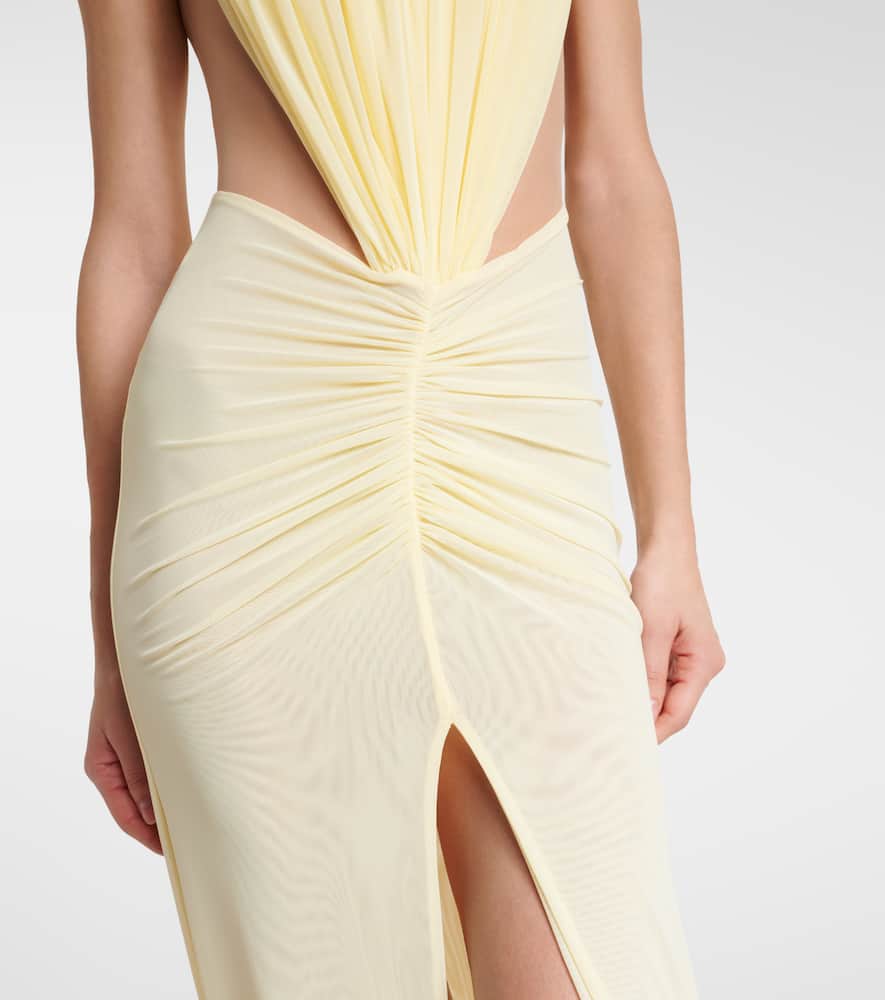 Ruched halterneck gown