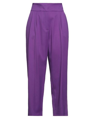 Woman Pants Purple Size 2 Virgin Wool