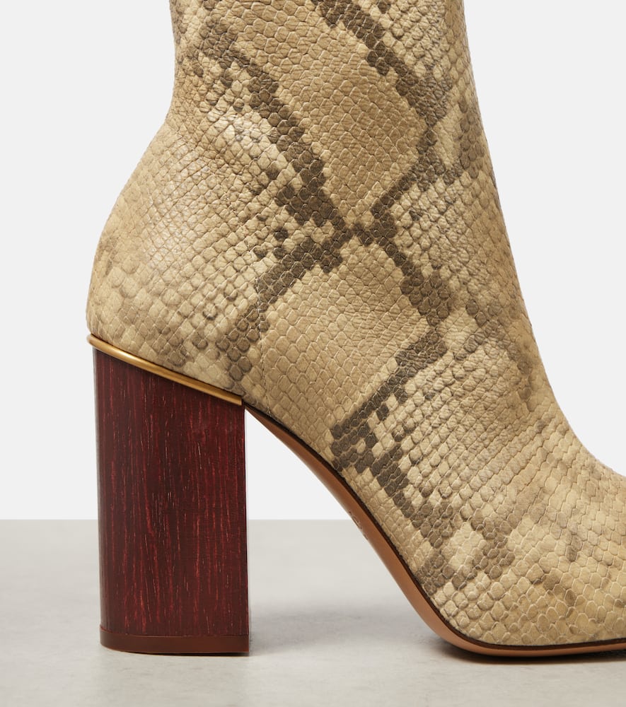 Chloé Ambre snake-effect leather ankle boots