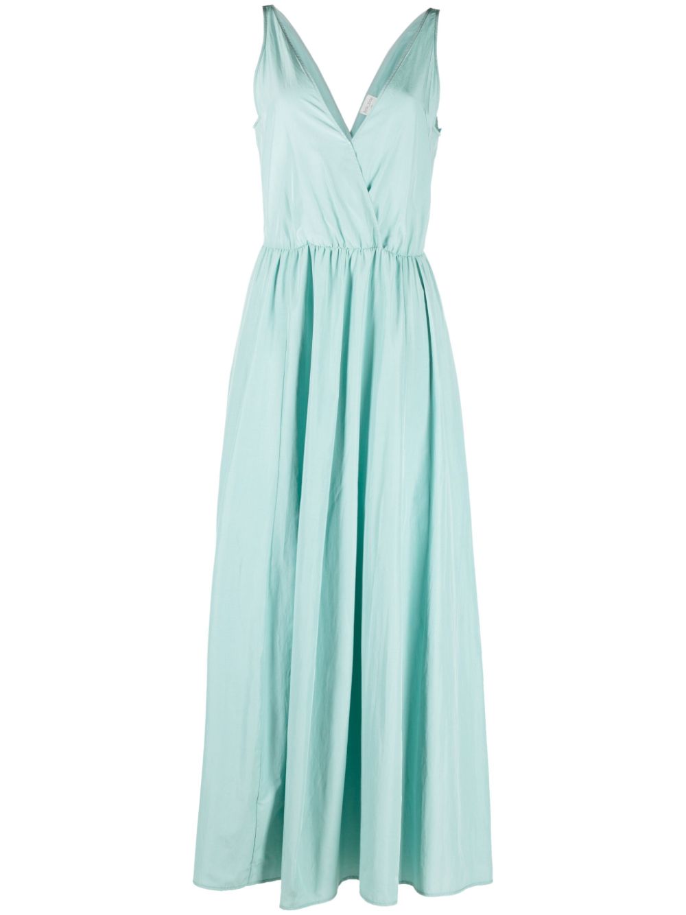V-neck flared maxi dress - Blue