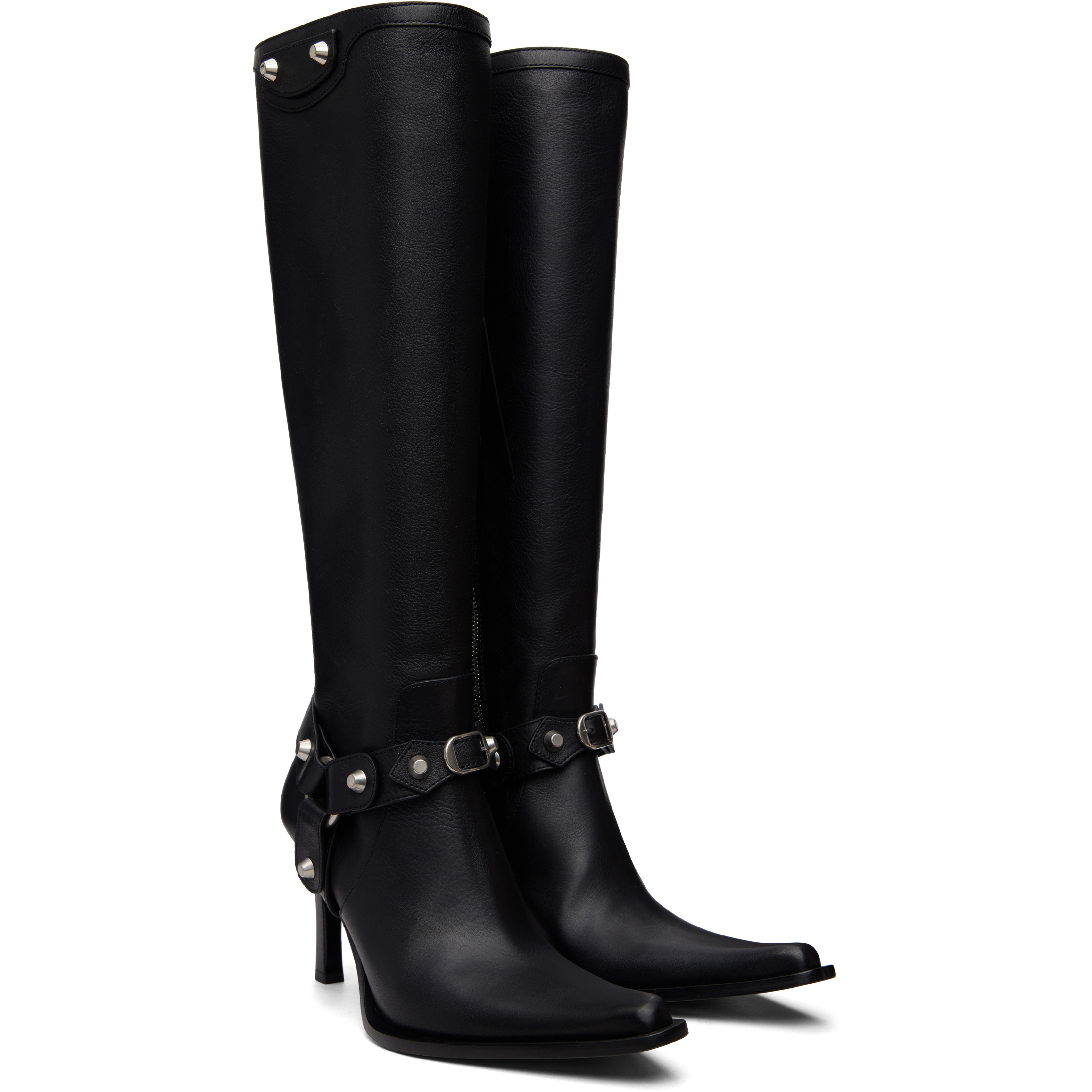Black City Harness Tall Boots