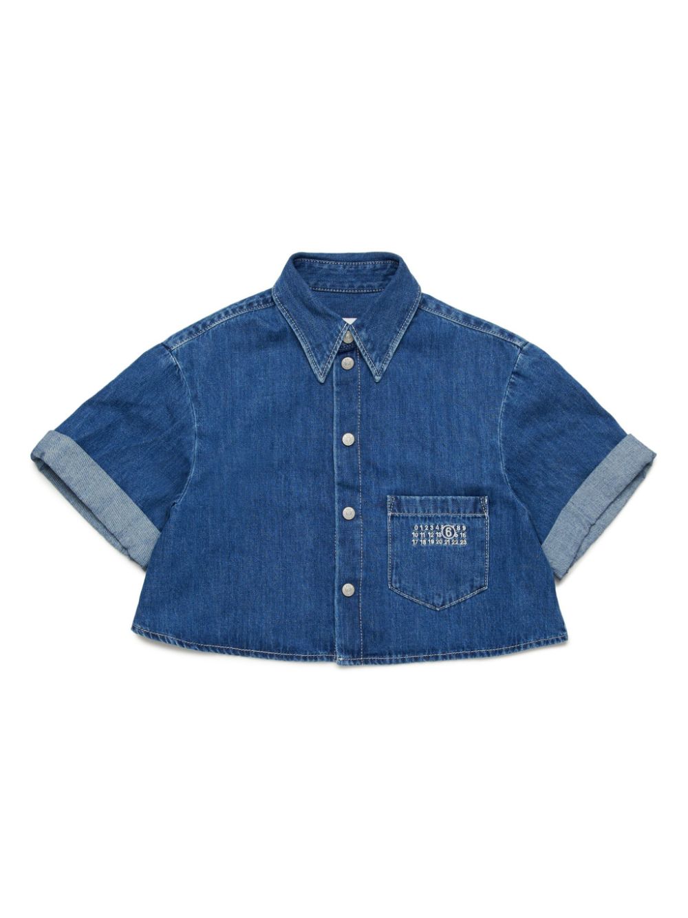 Cropped denim shirt - Blue