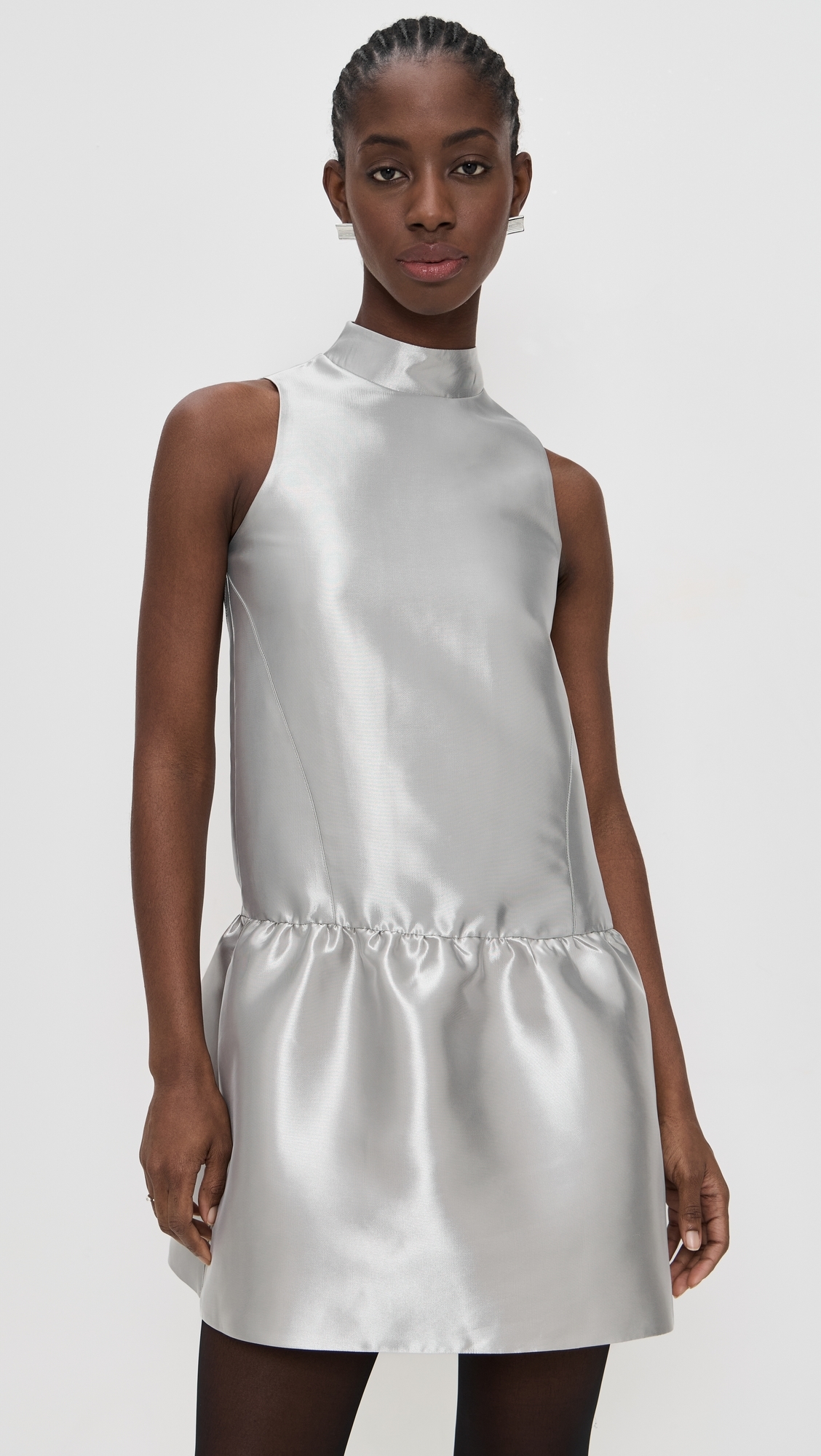 Blaze Satin Mini Dress Silver