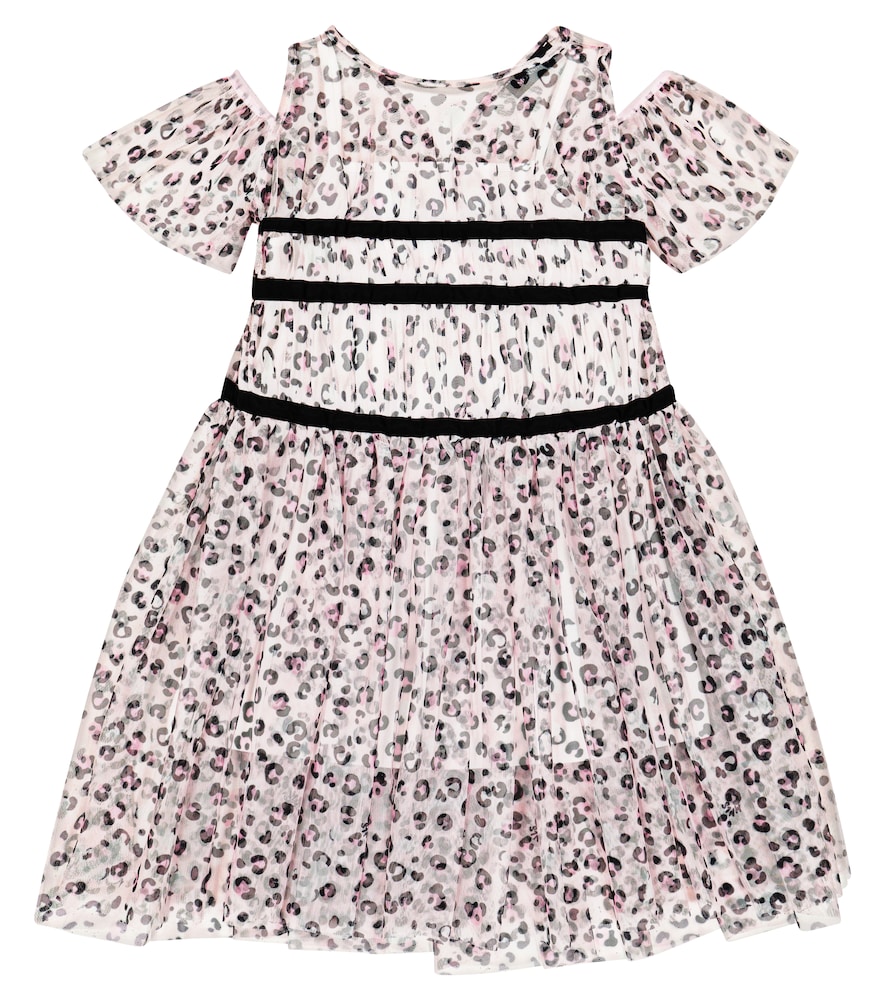 Monnalisa Leopard-print tulle dress