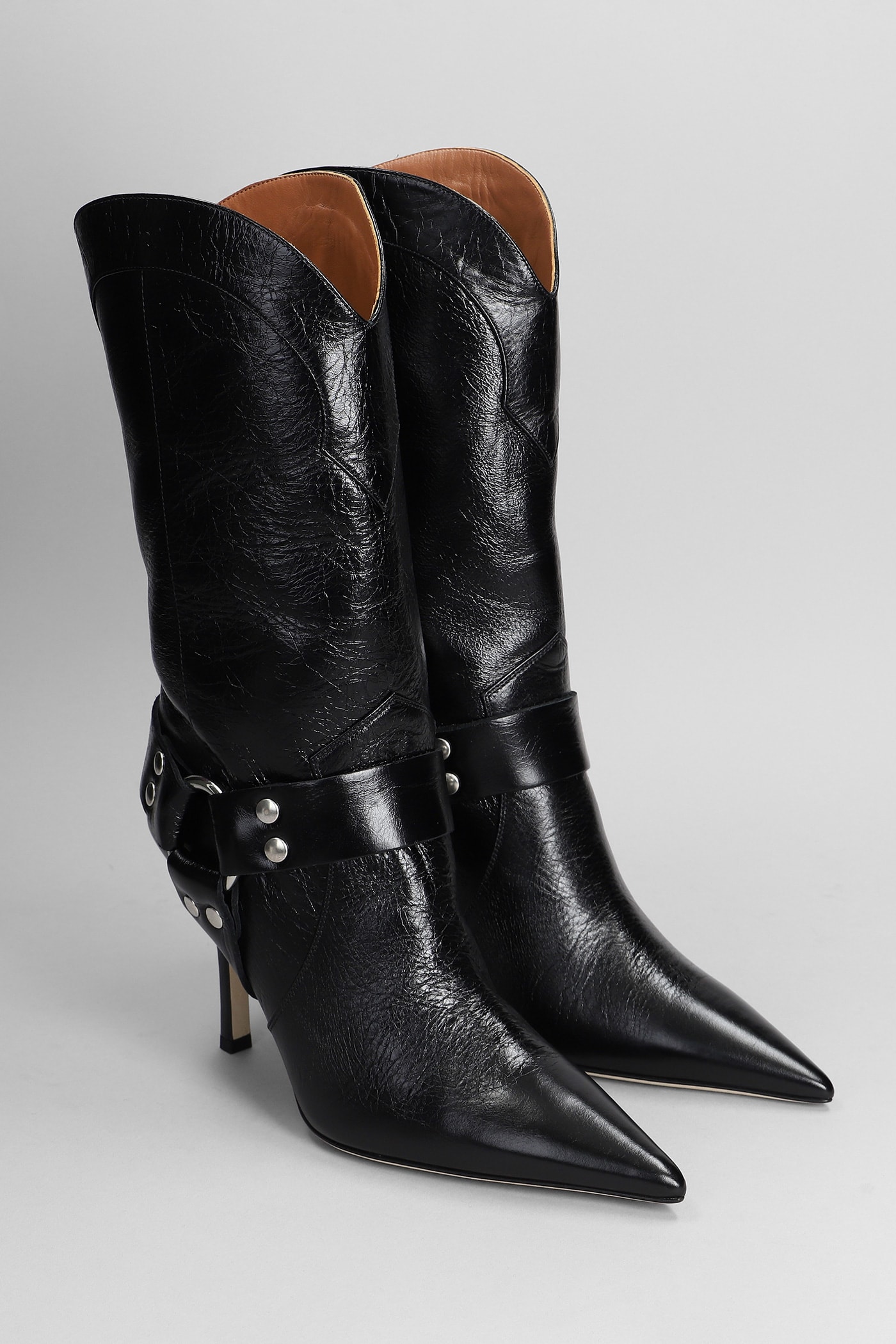 June High Heels Boots In Black Leather
