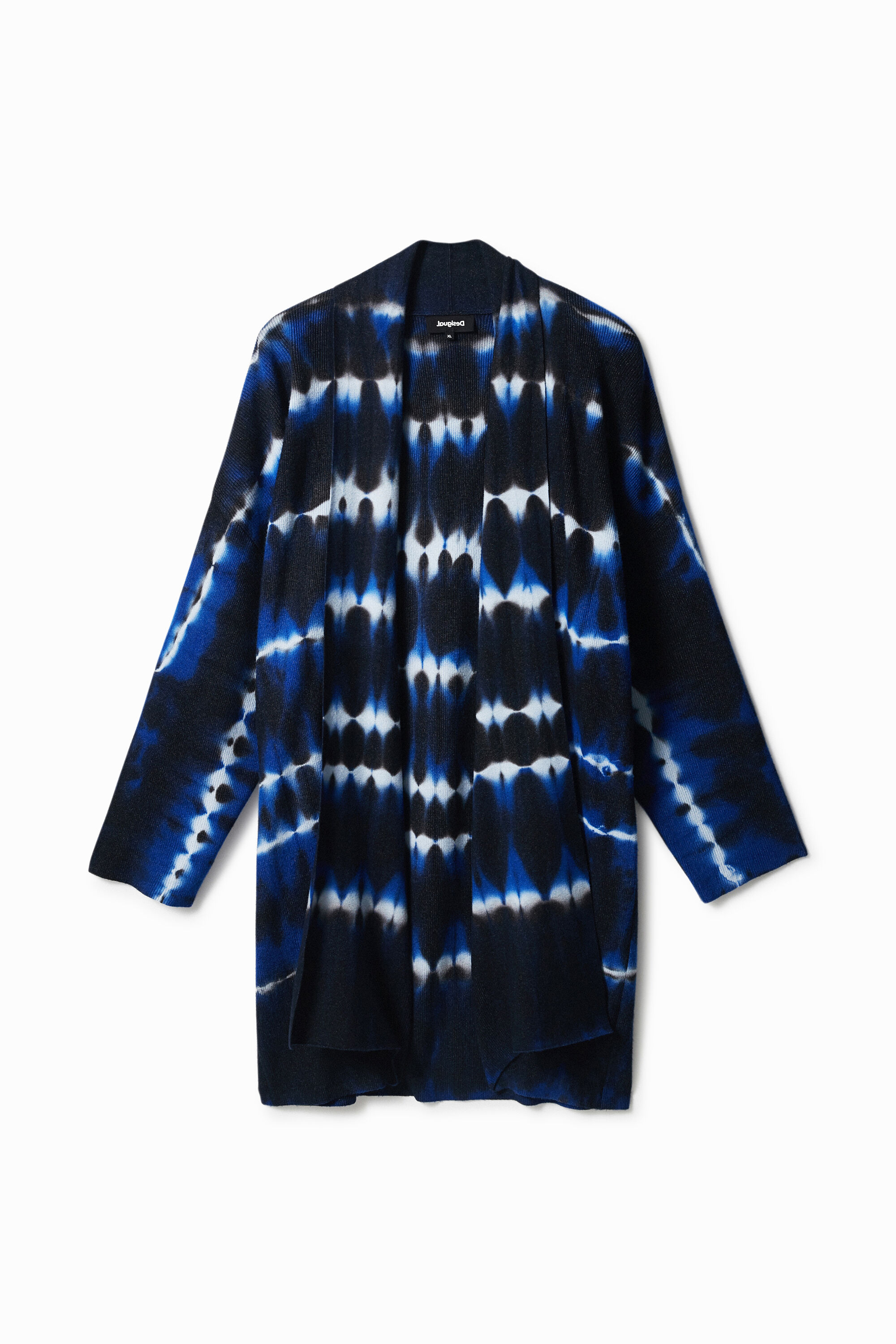 Open knit jacket tie-dye