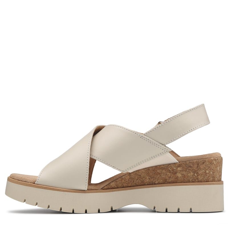 Women's Diaz Cross Wedge Sandals (Cream Leather)