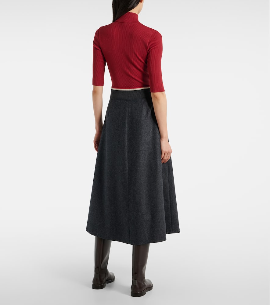 Wool midi skirt