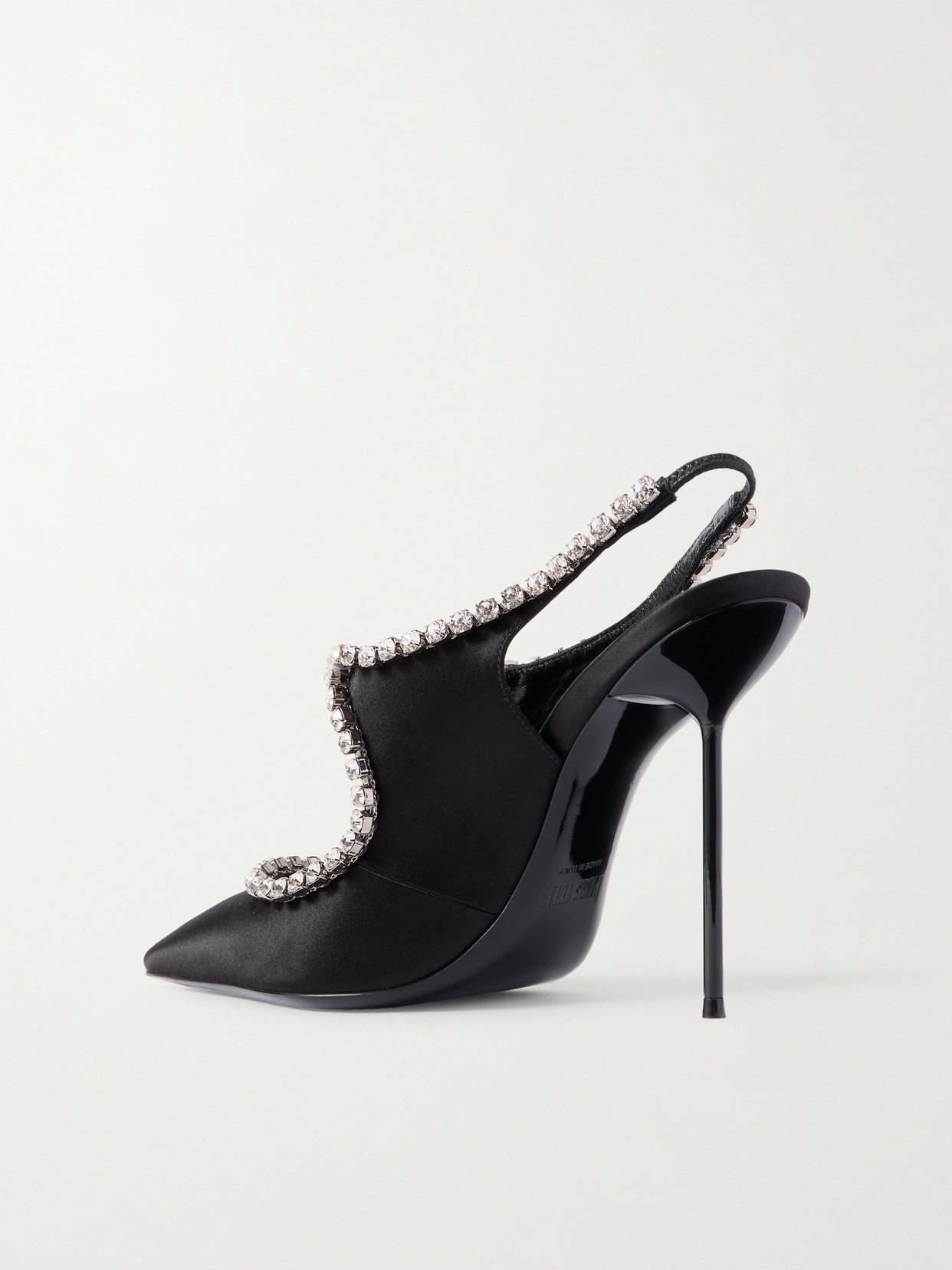 Lidia Crystal-embellished Satin Mary Jane Pumps - Black