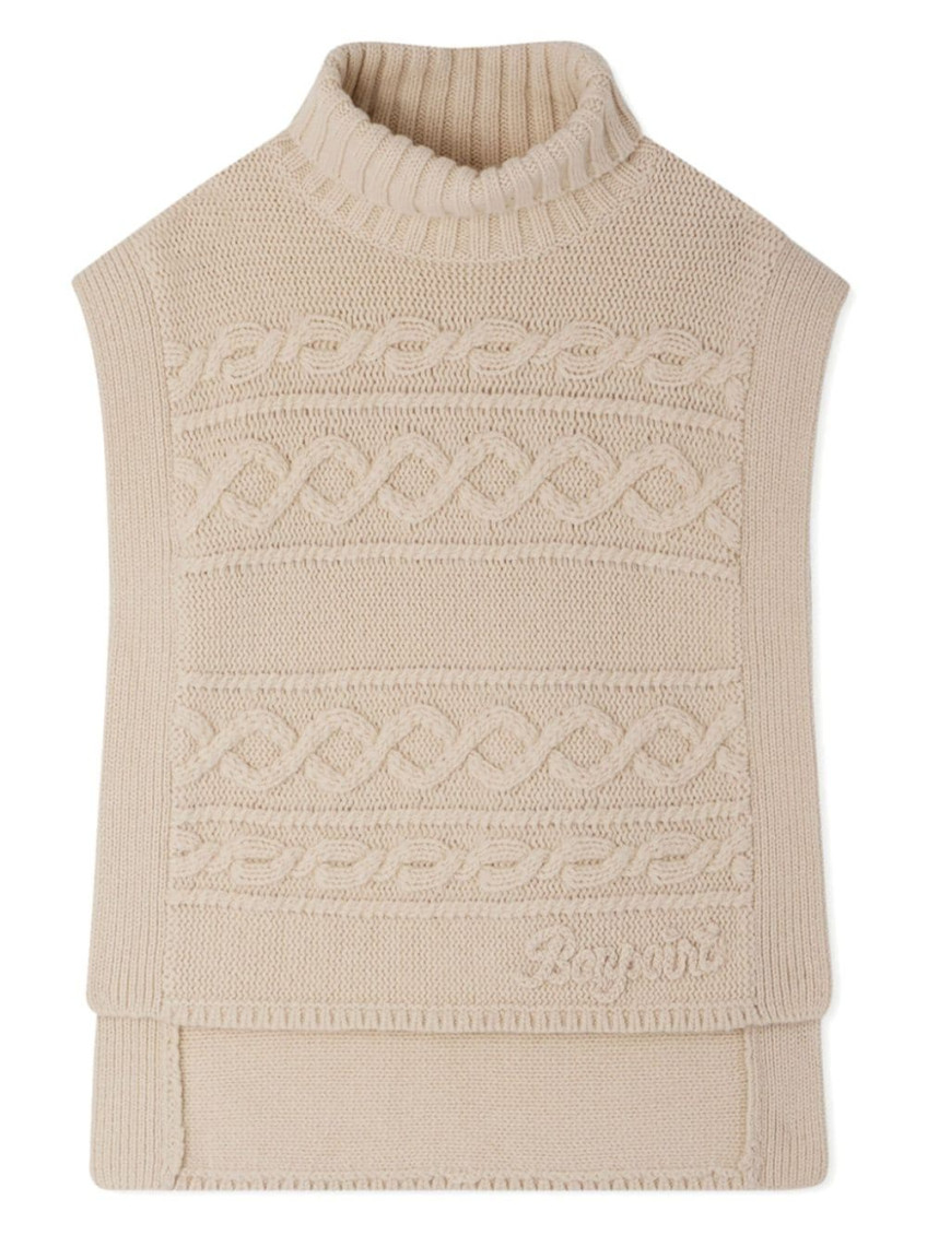 Girls Beige Knitted Sweater