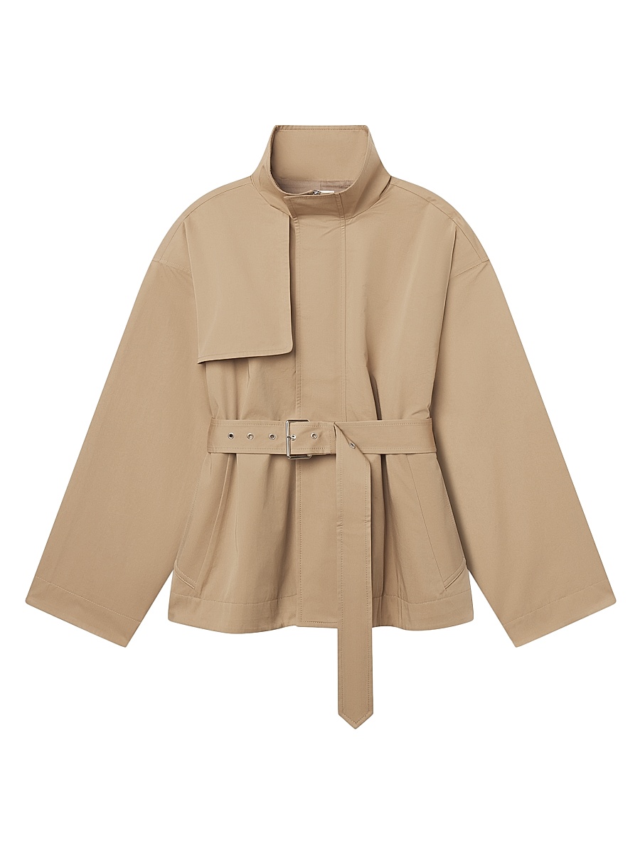 Women's The Short Field Cotton Trench Coat - Khaki