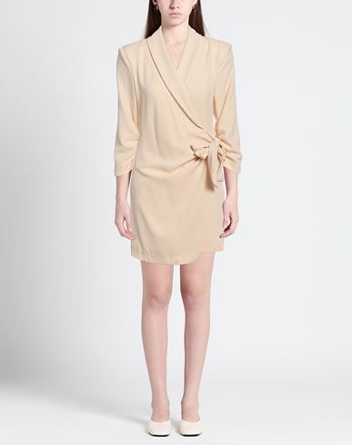 Woman Mini dress Cream Size 6 Polyester, Elastane