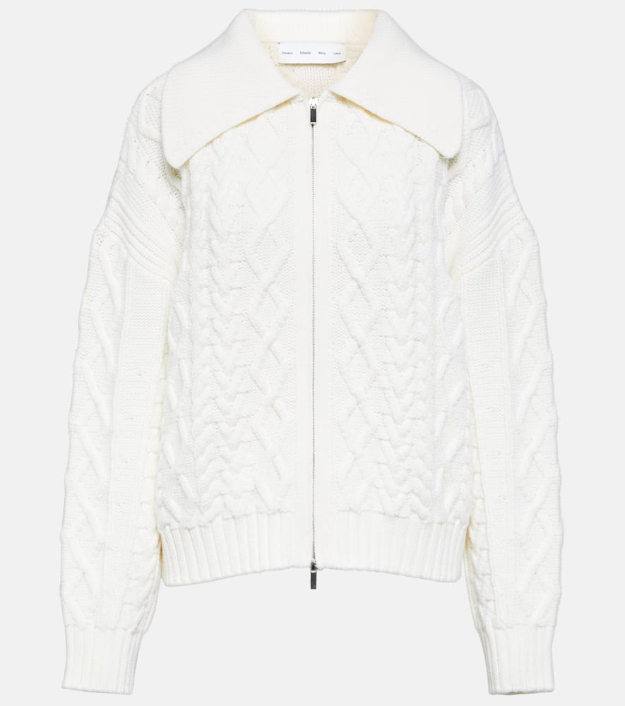 White Label cable-knit wool cardigan