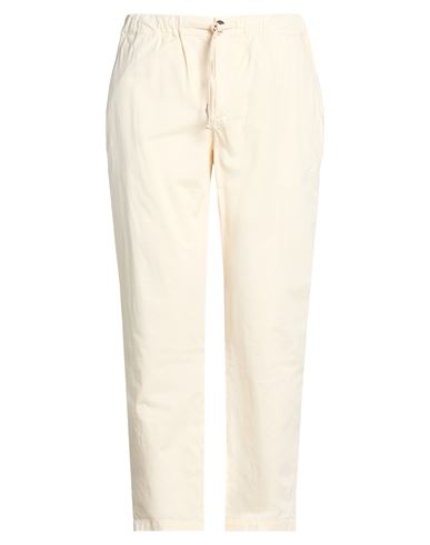 Man Pants Cream Size 34 Cotton, Linen, Elastane