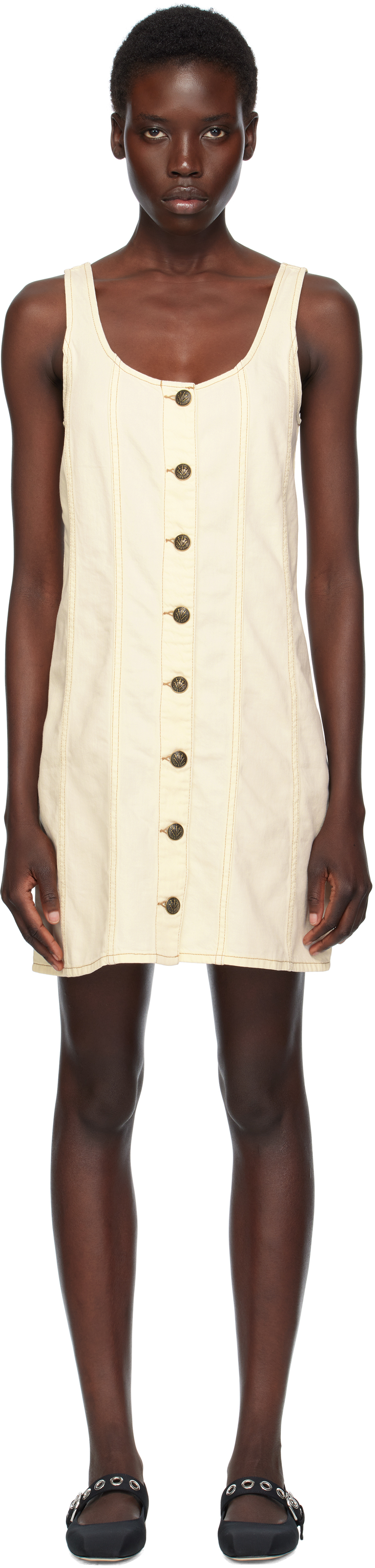 Beige Laney Denim Minidress