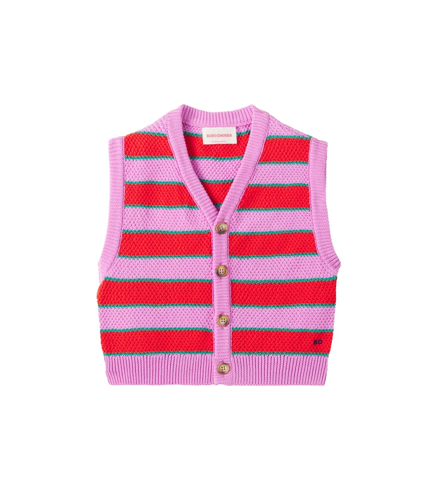 Striped cotton sweater vest