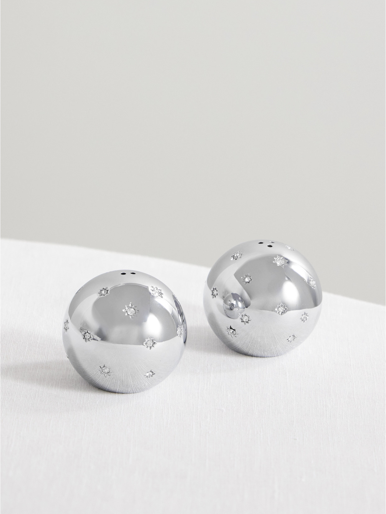 Stars Swarovski Crystal-embellished Platinum-plated Salt And Pepper Shakers