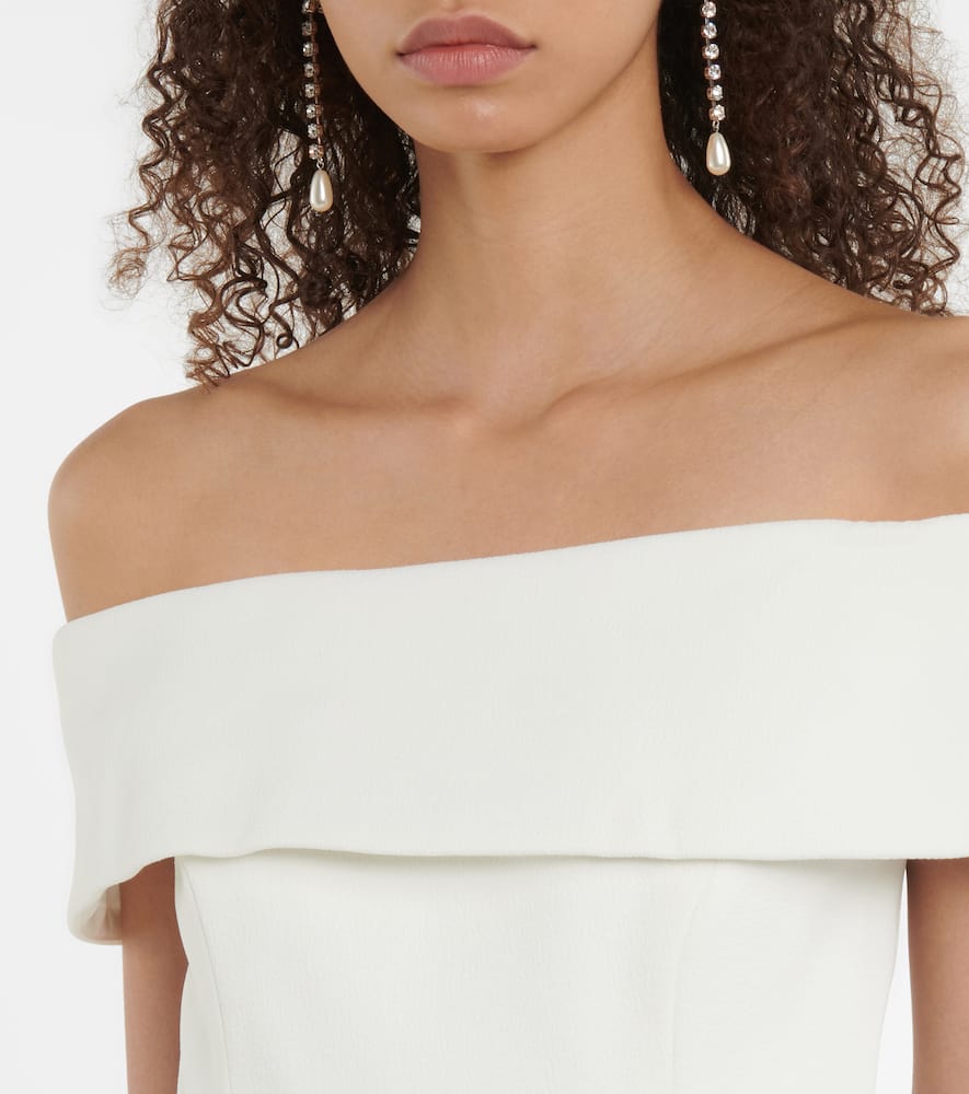 Rebecca Vallance Bridal Amore off-shoulder crêpe midi dress