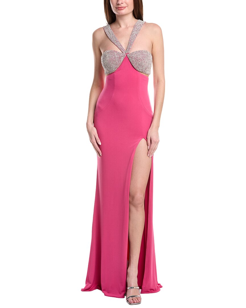 Solid Embellished Gown