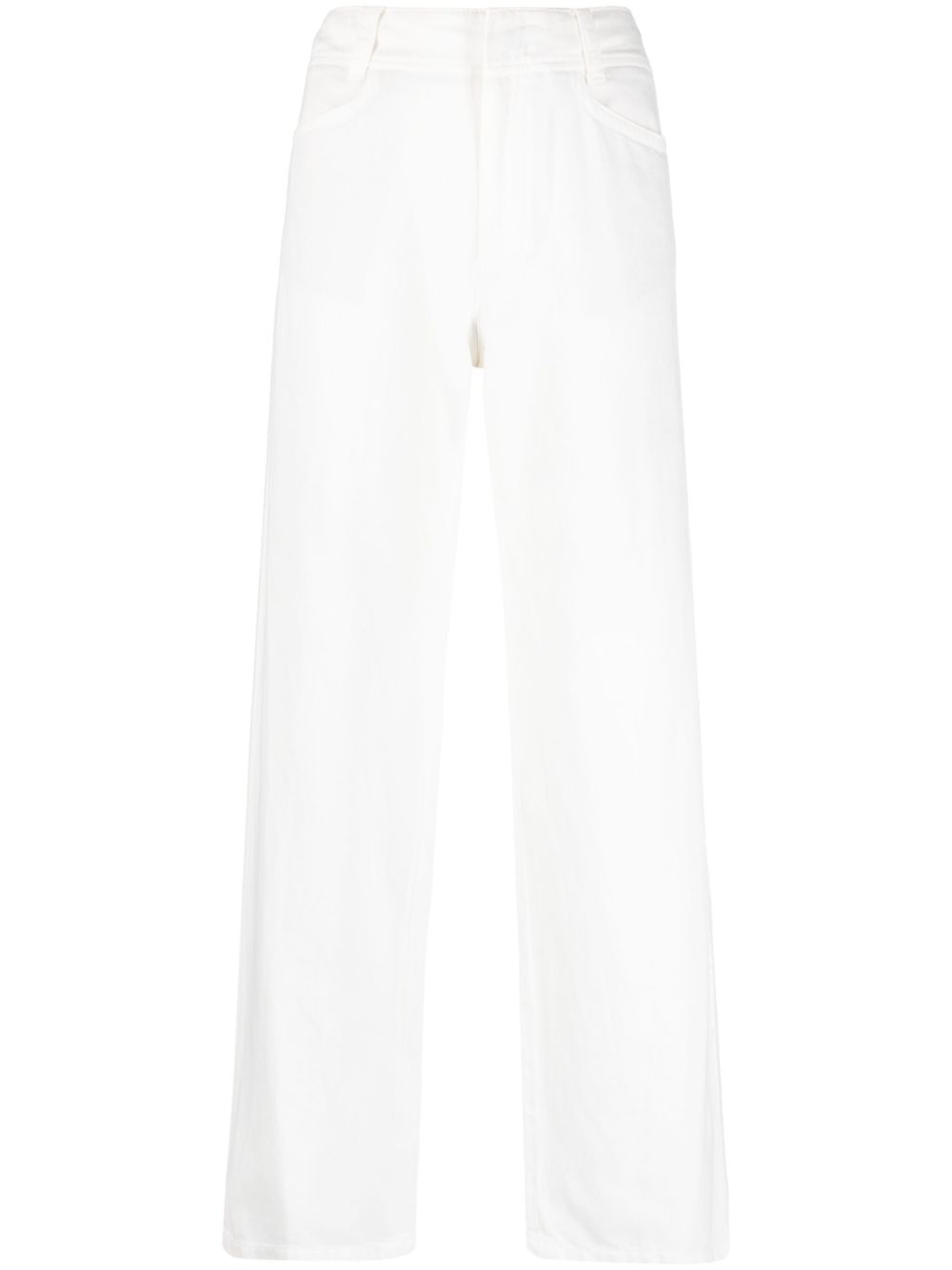 High-waist straight-leg trousers - Black