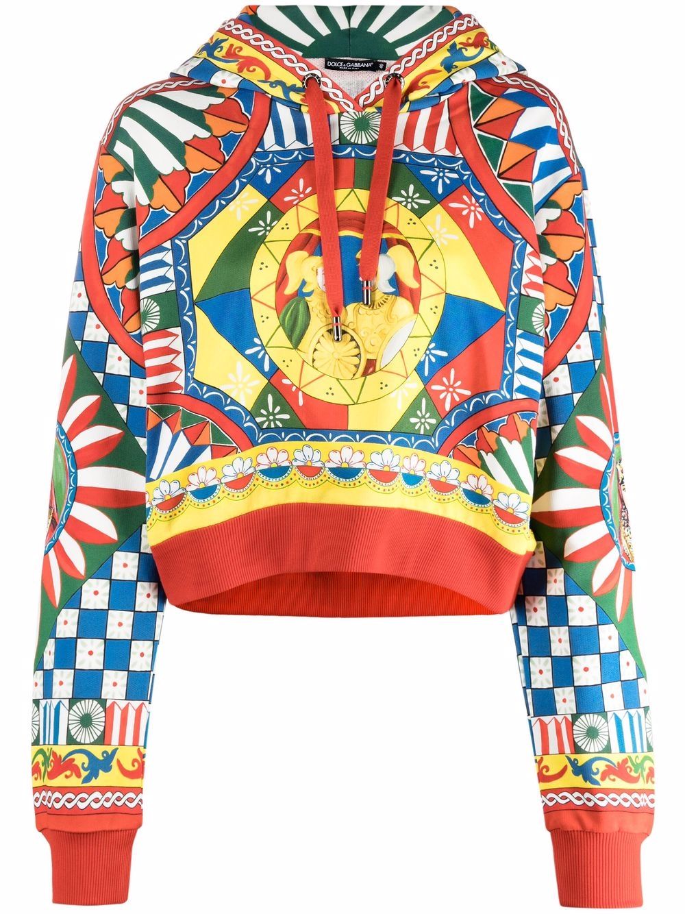 Carretto-print hoodie - Yellow