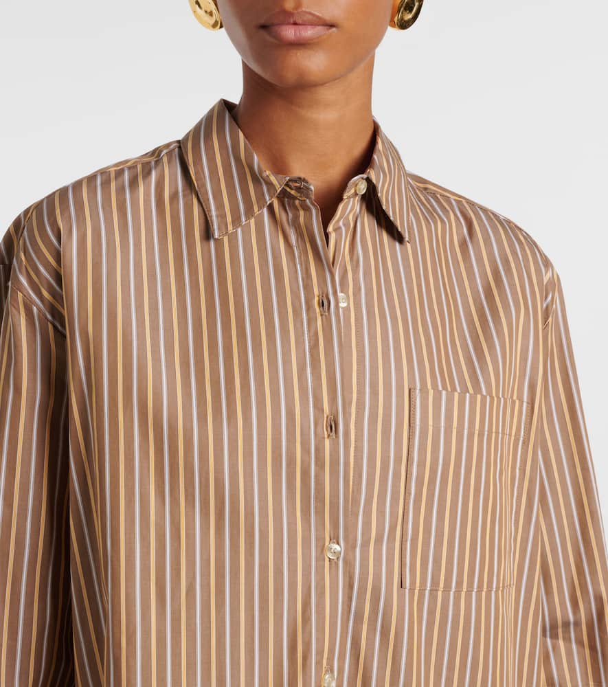 Yoshi striped cotton-blend twill shirt