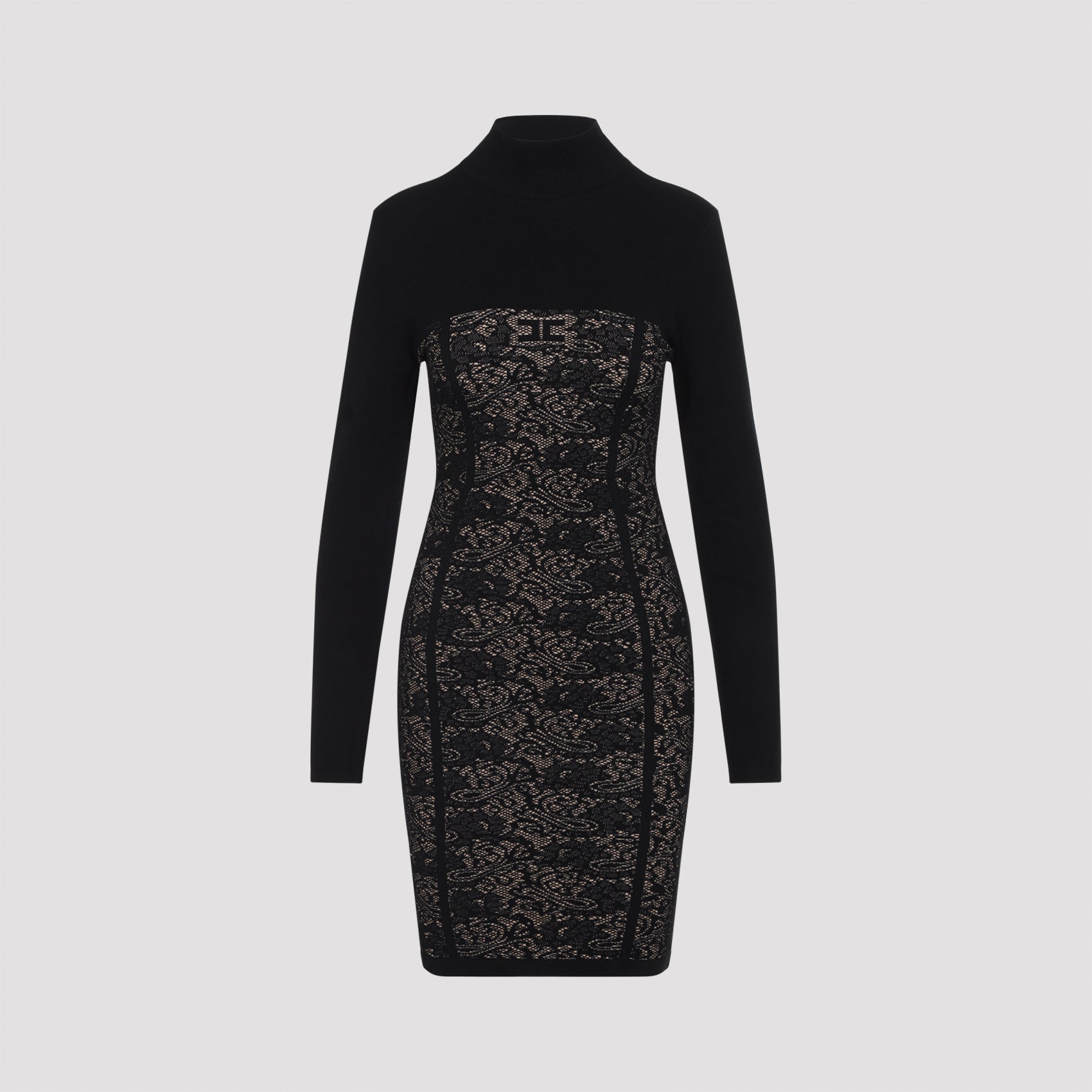 Lace-Knit Mini Dress
