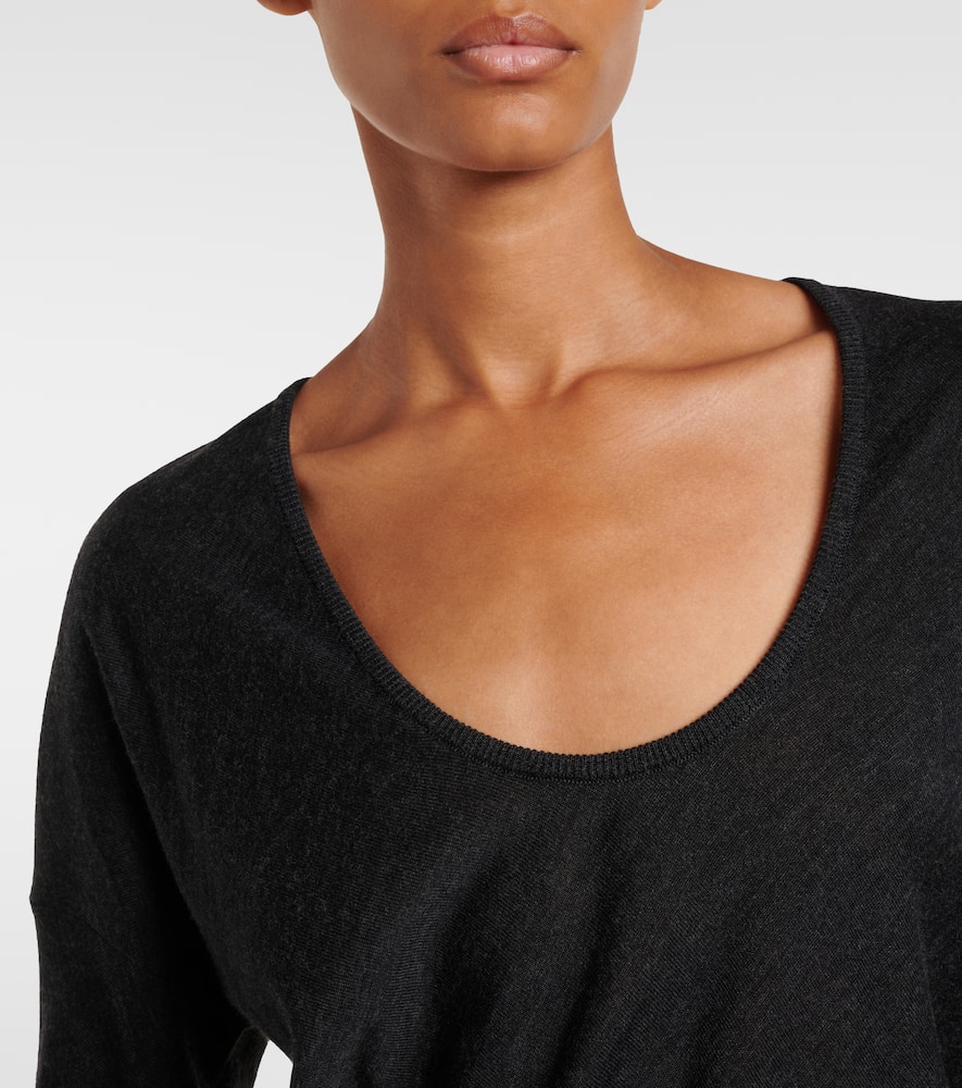 Ribbed-knit wool and silk sweater