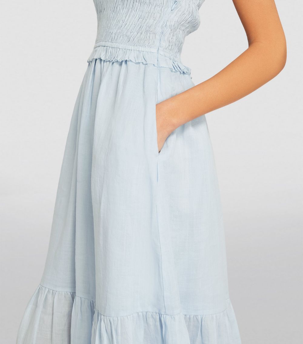 Ramie Smocked Cole Midi Dress