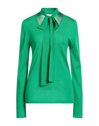 Woman Sweater Green Size 4 Wool, Silk