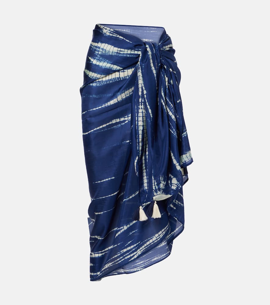 Tie-dye silk beach cover-up